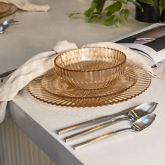 Archie Ginger Gold Glass 12-Piece Dinnerware Set