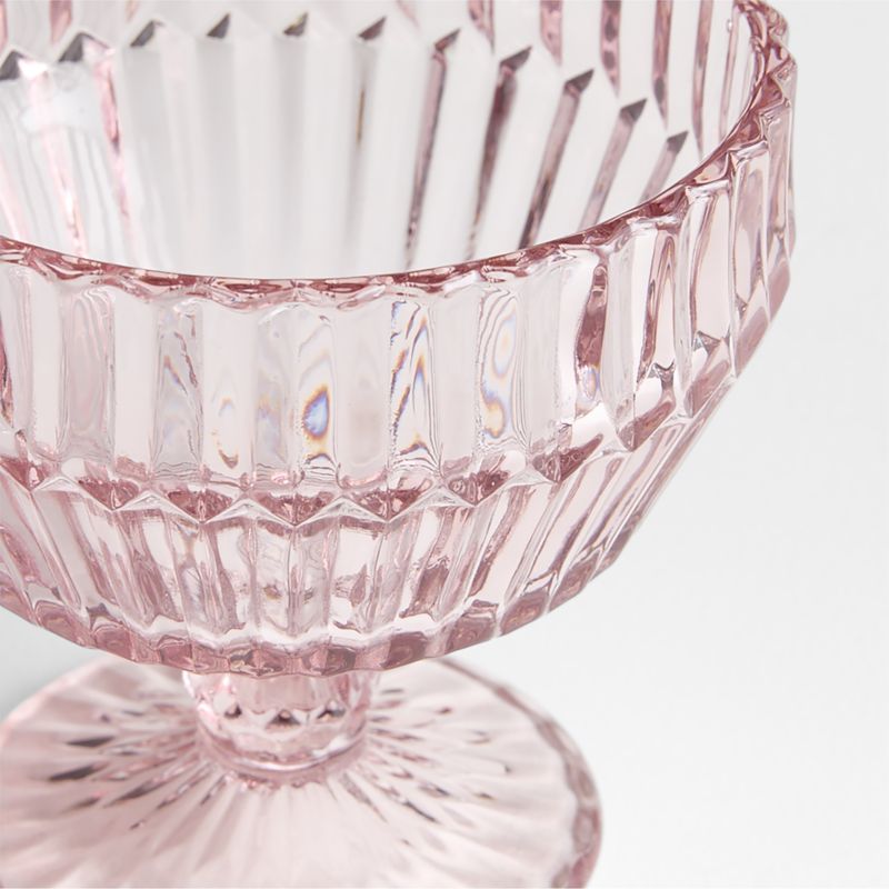 Archie 10-oz. Pink Glass Footed Bowl - image 2 of 3