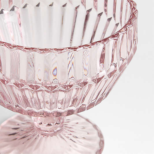 Archie 10-oz. Pink Glass Footed Bowl