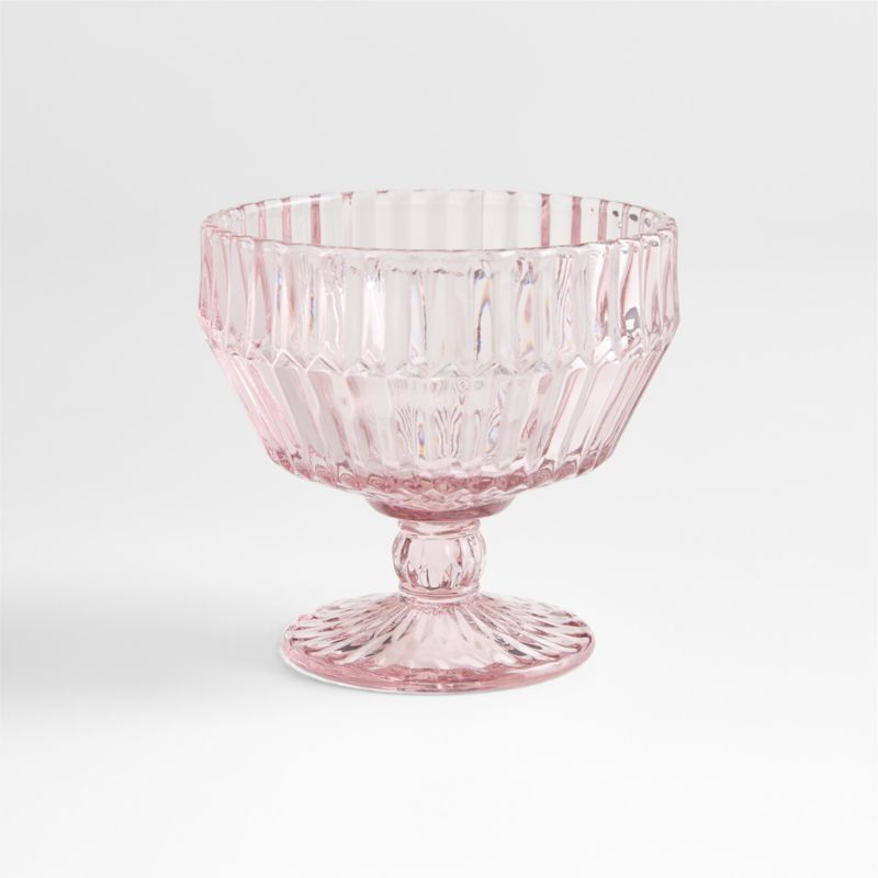 Archie 10-oz. Pink Glass Footed Bowl - image 0 of 3