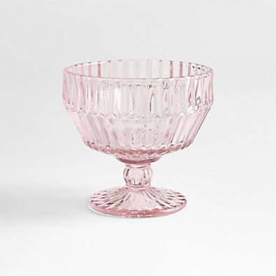 View Archie 10-oz. Pink Glass Footed Bowl details