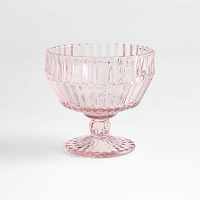 Archie 10-oz. Pink Glass Footed Bowl