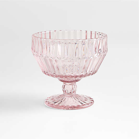 Archie 10-oz. Pink Glass Footed Bowl