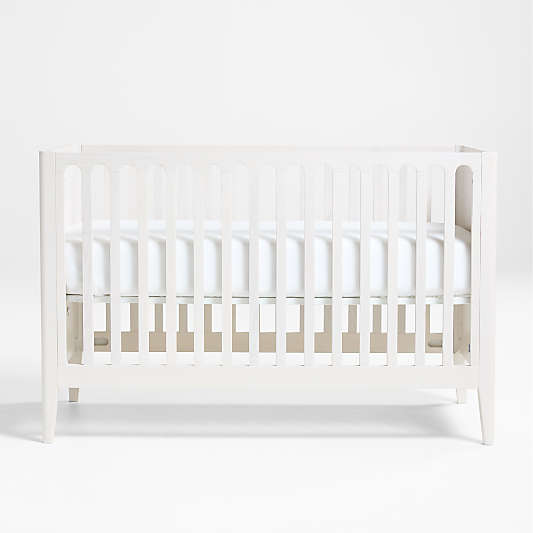 Archie Whitewashed Ash Wood Convertible Baby Crib