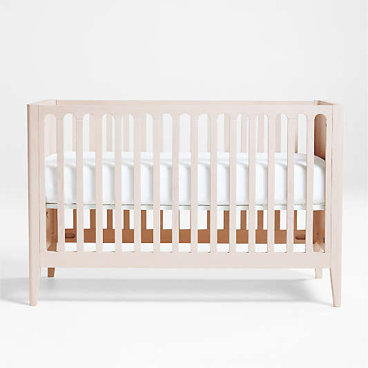 Archie Whitewashed Ash Wood Convertible Baby Crib