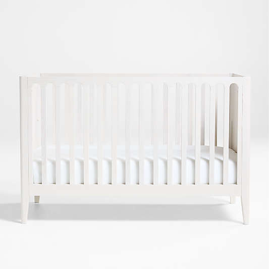 Archie Whitewashed Ash Wood Convertible Baby Crib