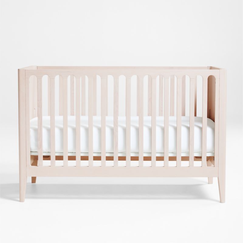 Archie Whitewashed Ash Wood Convertible Baby Crib - image 4 of 9