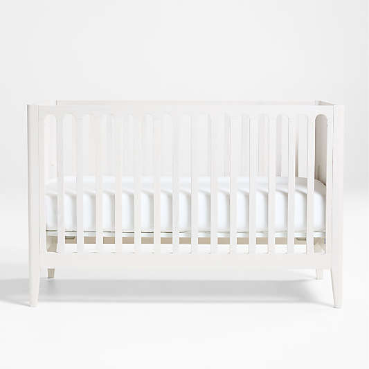 Archie Whitewashed Ash Wood Convertible Baby Crib