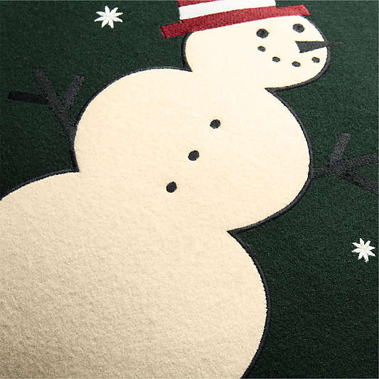 Joan Anderson's Arctic Friend Snowman 20"x20" Spruce Green Throw Pillow Cover