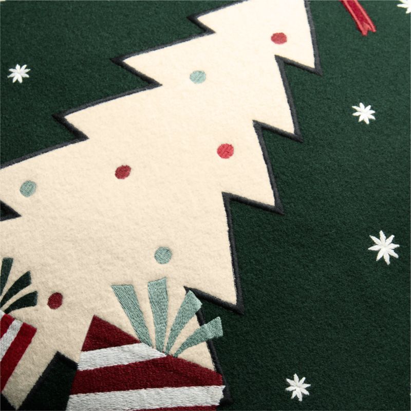 Joan Anderson's Arctic Friend Tree 20"x20" Spruce Green Throw Pillow with Feather Insert - image 1 of 5