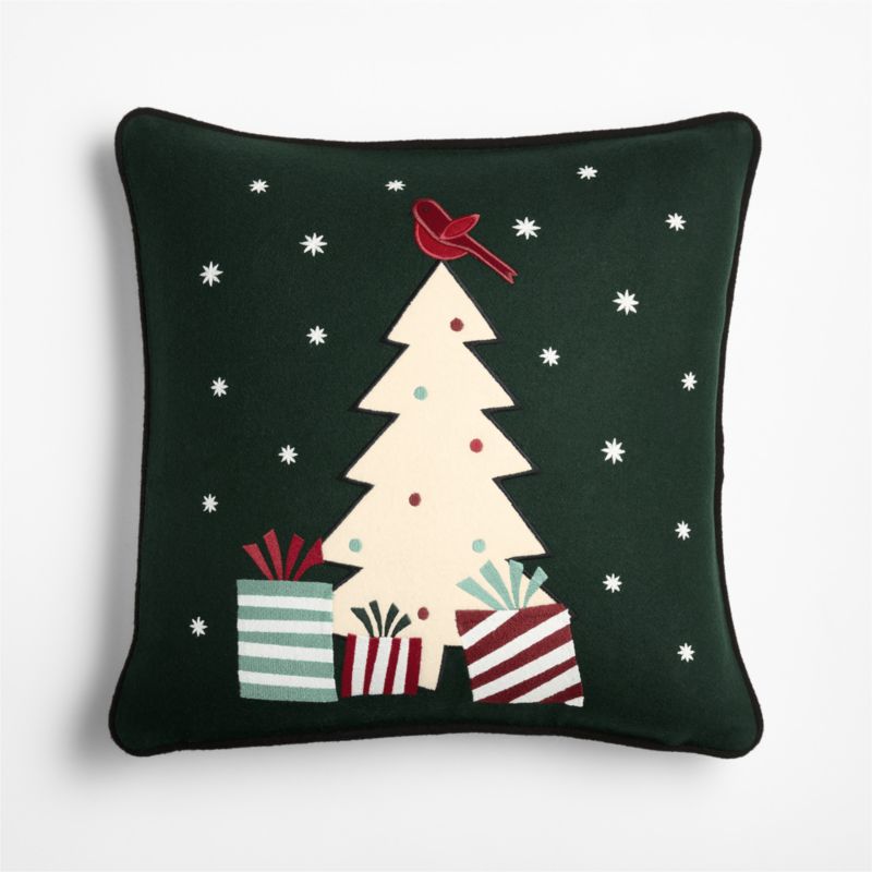 Joan Anderson's Arctic Friend Tree 20"x20" Spruce Green Throw Pillow with Feather Insert - image 2 of 5