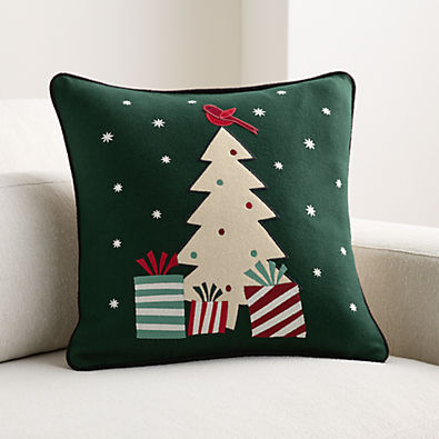 View Joan Anderson's Arctic Friend Tree 20"x20" Spruce Green Throw Pillow Cover details
