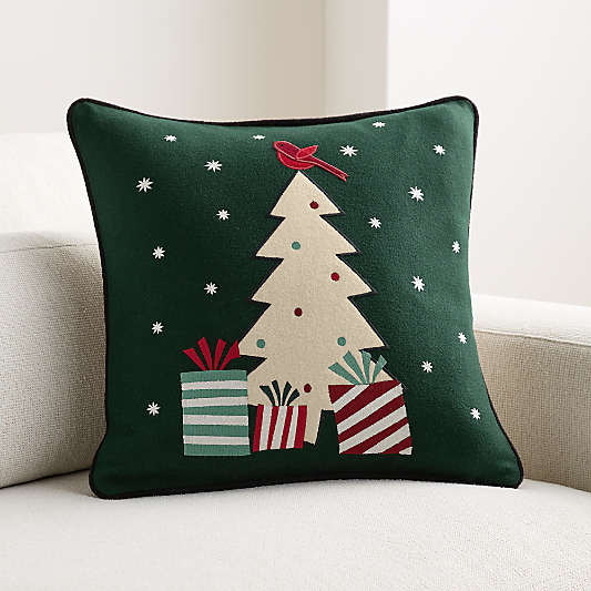 Joan Anderson's Arctic Friend Tree 20"x20" Spruce Green Throw Pillow Cover