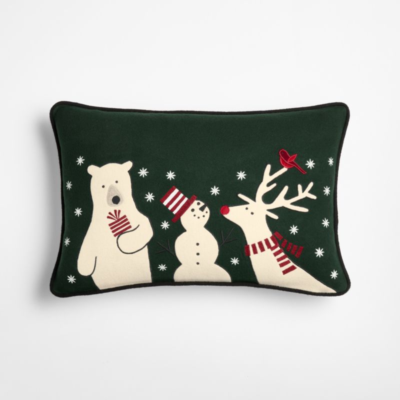 Joan Anderson's Arctic Friends 24"x16" Spruce Green Throw Pillow Cover - image 2 of 6