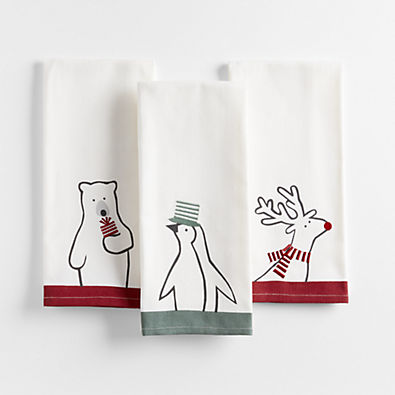 View Joan Anderson Arctic Friends Organic Cotton Dish Towels, Set of 3 details