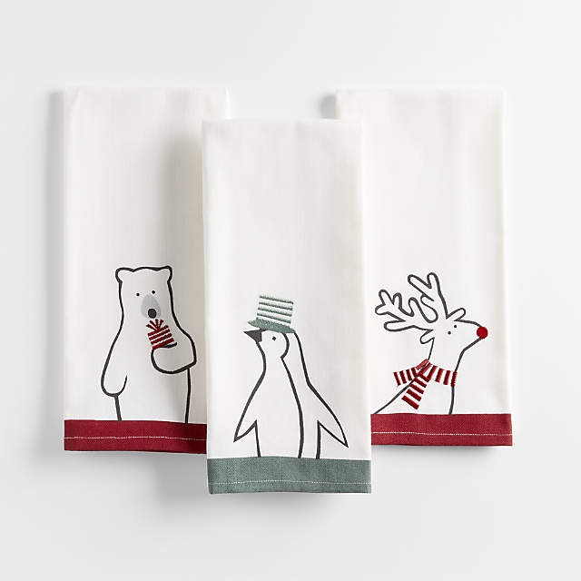 3-Piece Organic Cotton Kitchen Towel Set | Green