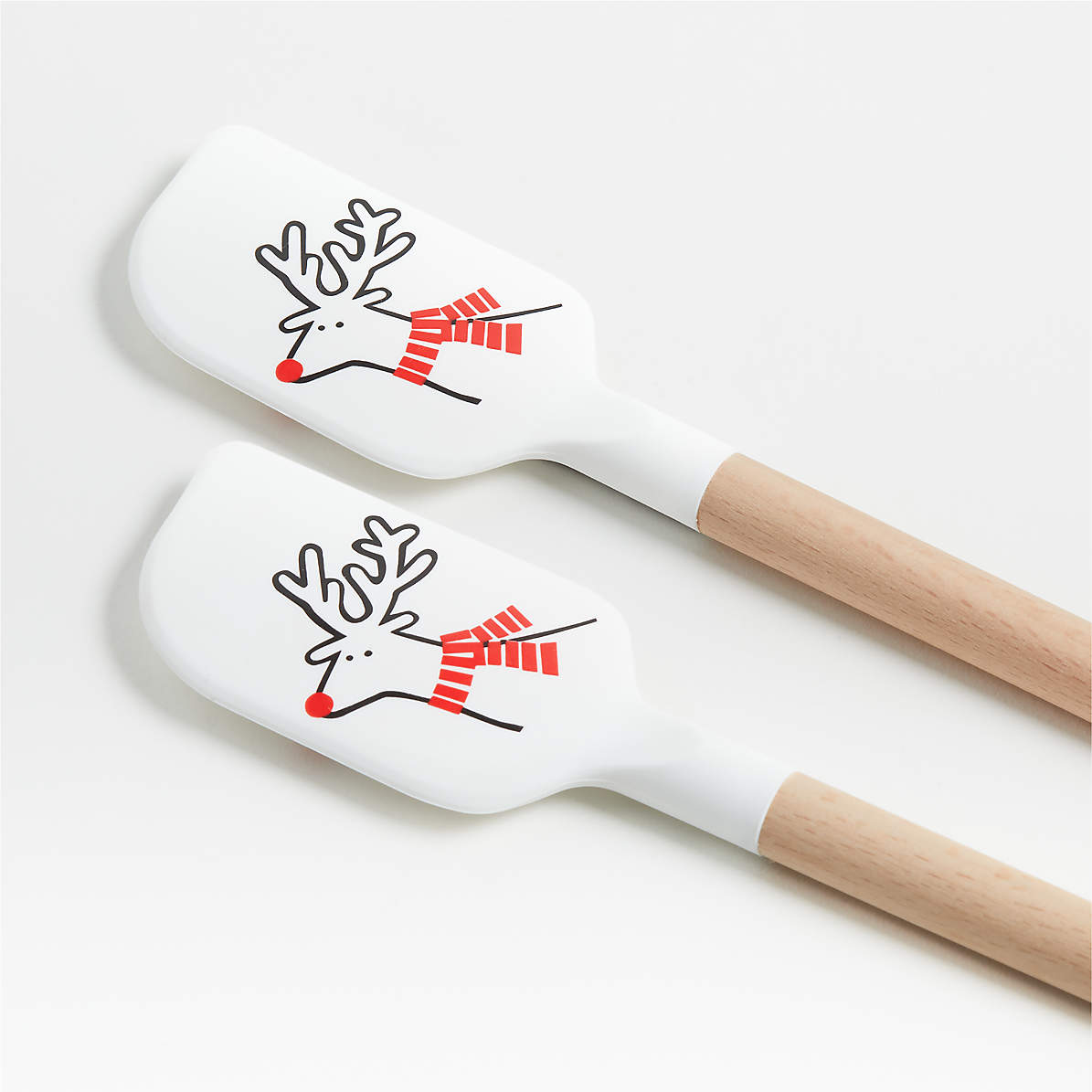 SET OF 2 - SMALL & LARGE 'DACHSHUND THROUGH THE SNOW' SILICONE MIXERS /  SPATULAS