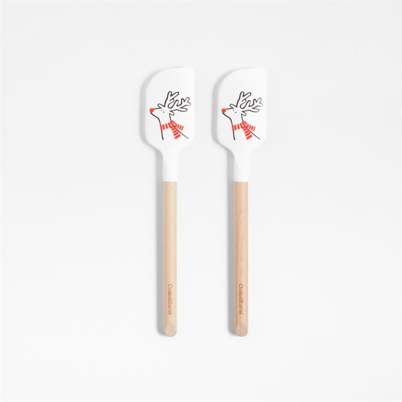 Arctic Friend Reindeer Silicone Mini Spatulas, Set of 2 Crate & Barrel