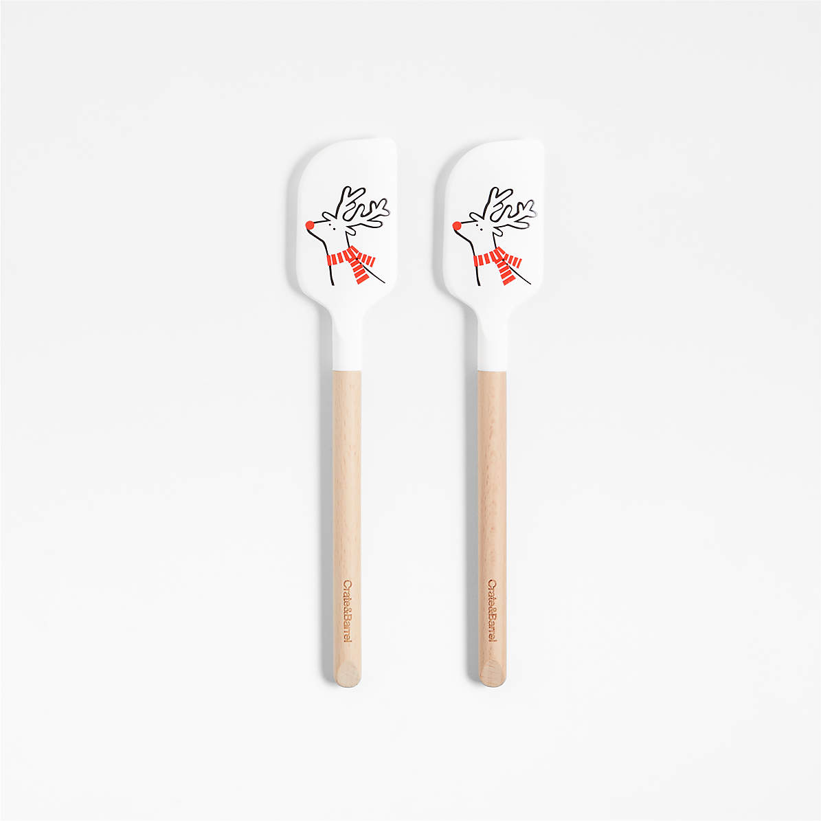 Crate & Barrel Wood and Sienna Orange Silicone Mini Spatulas, Set of 2 +  Reviews