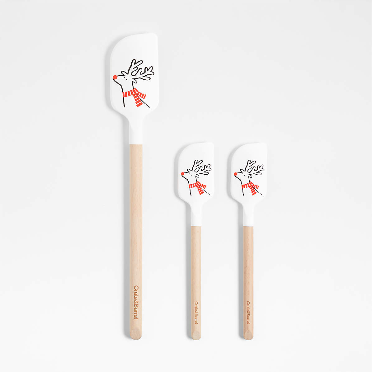 SET OF 2 - SMALL & LARGE 'DACHSHUND THROUGH THE SNOW' SILICONE MIXERS /  SPATULAS