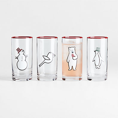 View Arctic Friends 18-Oz. Highball Glasses, Set of 4 by Joan Anderson details