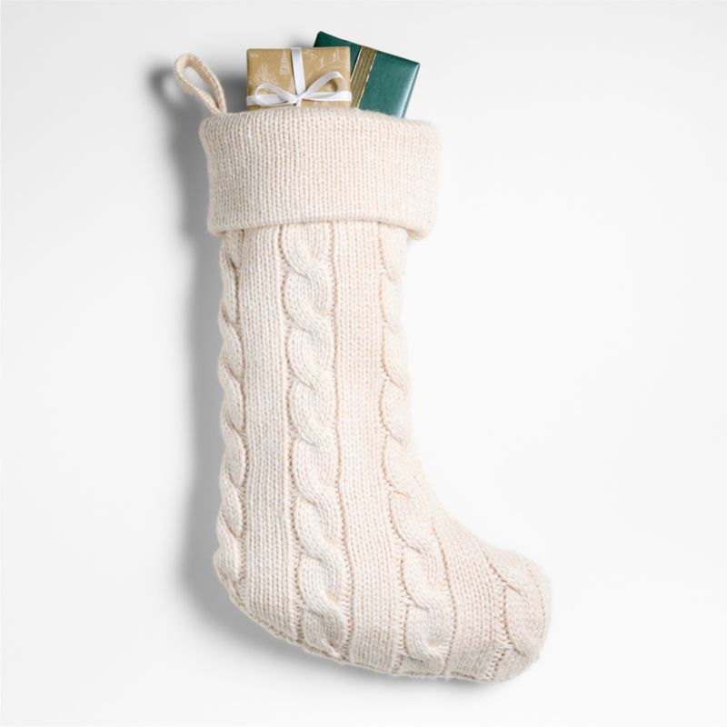 Arctic Ivory Cable Knit Christmas Stocking - image 6 of 8