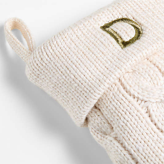 Arctic Ivory Cable Knit Christmas Stocking