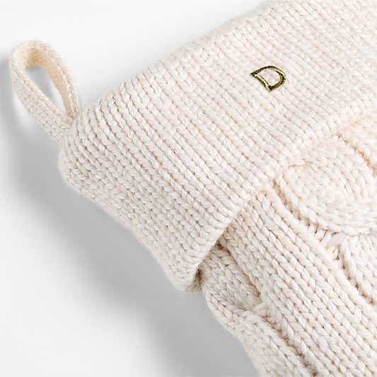 Arctic Ivory Cable Knit Christmas Stocking