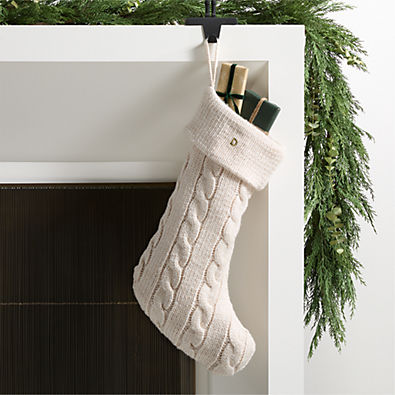 View Arctic Ivory Cable Knit Christmas Stocking details