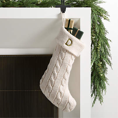 Arctic Ivory Cable Knit Christmas Stocking
