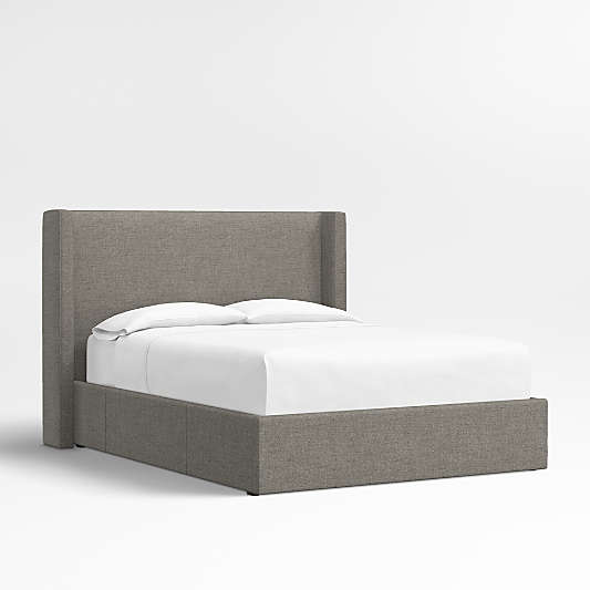 Arden 52" Dark Grey Upholstered Headboard with Storage Bed Base