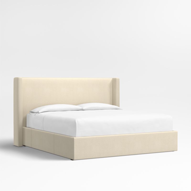 Arden 52" Ivory Upholstered King Headboard with Storage Bed Base - image 0 of 7