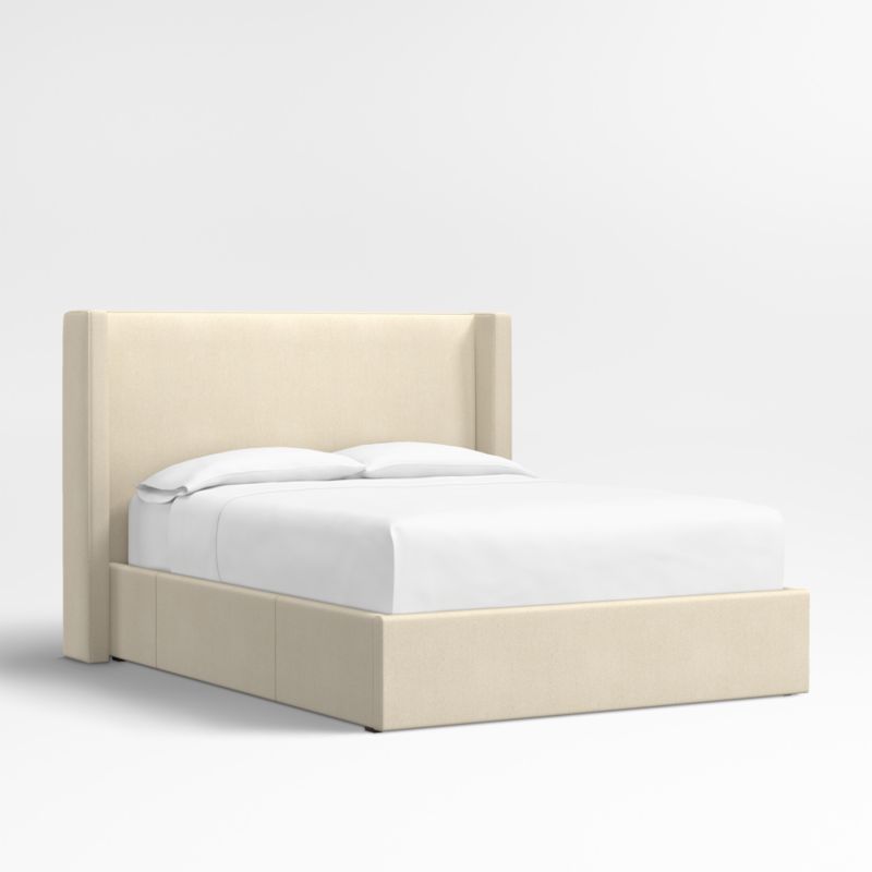 Arden 52" Ivory Upholstered King Headboard with Storage Bed Base - image 2 of 7