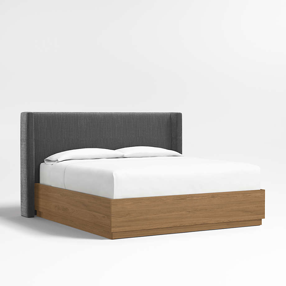 Arden 52" Weave Charcoal Grey Upholstered King Headboard with Batten