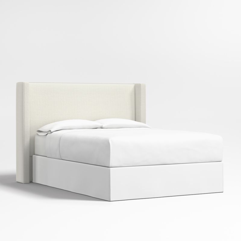 Arden 52" Ivory Queen Upholstered Headboard with Batten White Oak Bed Base - image 2 of 4