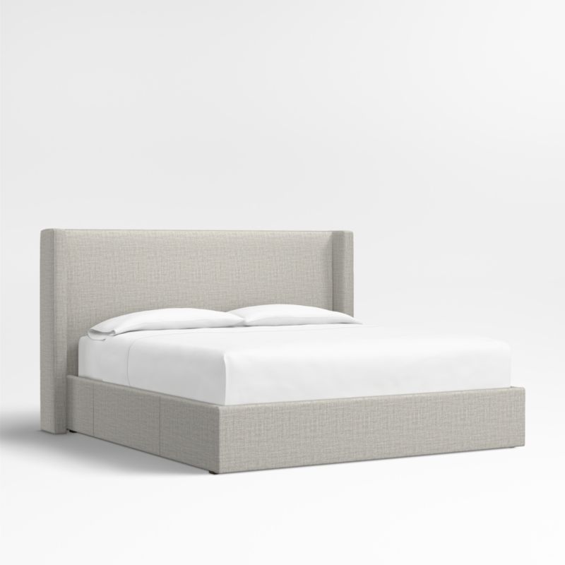 Arden 52" Mist Grey Upholstered King Headboard with Storage Bed Base - image 0 of 5