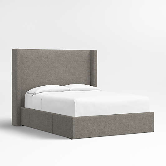 Arden 60" Dark Grey Upholstered Headboard with Storage Bed Base