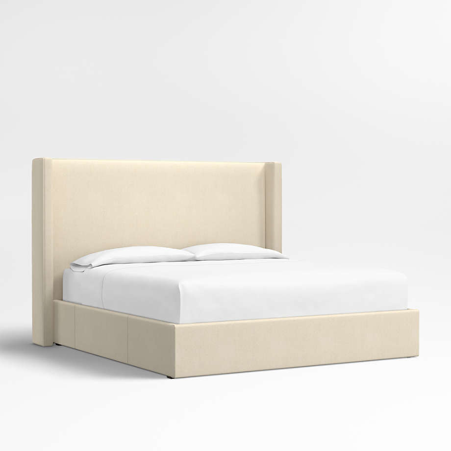 Arden 60" Boucle Ivory Upholstered King Headboard with Storage Bed Base + Reviews Crate & Barrel