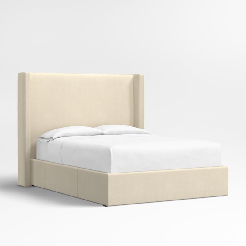 Arden 60" Ivory Upholstered King Headboard with Storage Bed Base - image 2 of 8