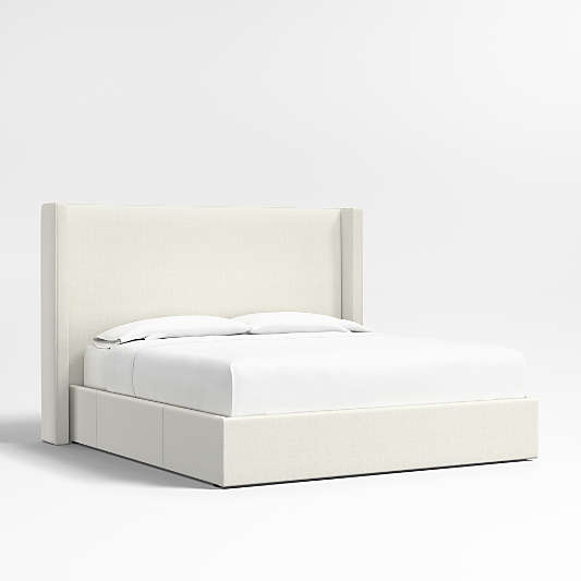 Arden 60" Ivory King Upholstered Headboard with Storage Bed Base