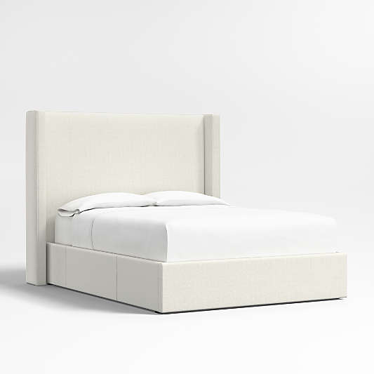 Arden 60" Ivory Queen Upholstered Headboard with Storage Bed Base