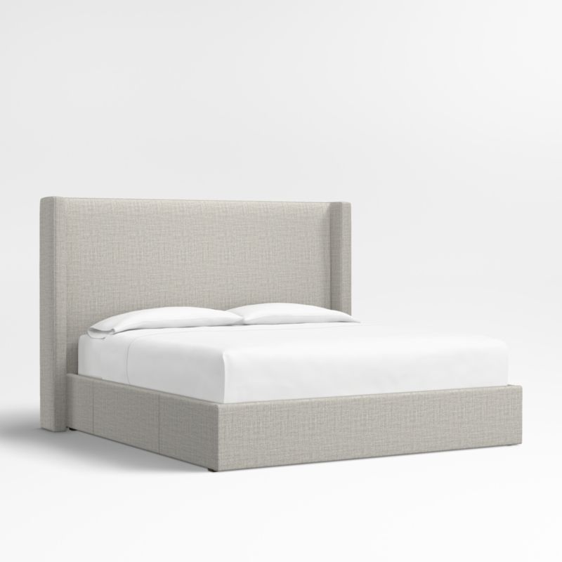 Arden 60" Mist Grey Upholstered King Headboard with Storage Bed Base - image 0 of 7