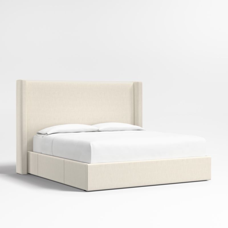 Arden 60" Ivory Upholstered King Headboard with Storage Bed Base - image 0 of 7