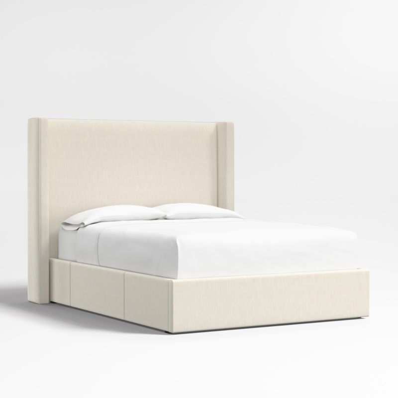 Arden 60" Ivory Upholstered Queen Headboard with Storage Bed Base - image 0 of 5