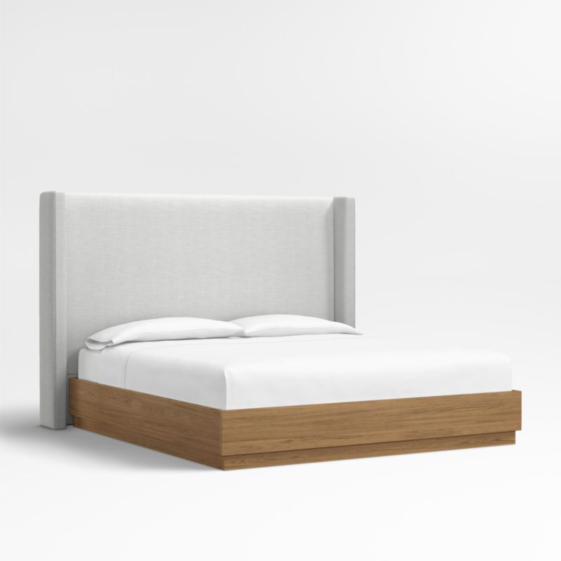 Arden Velvet Beige Upholstered King Bed with 52 Headboard + Reviews