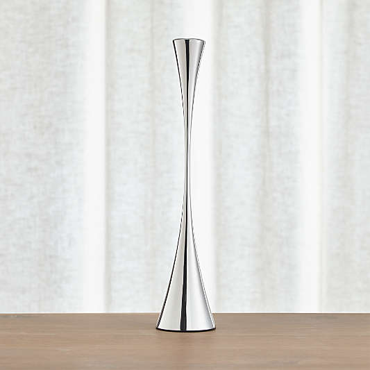 Arden Large Mirrored Stainless Steel Taper Candle Holder