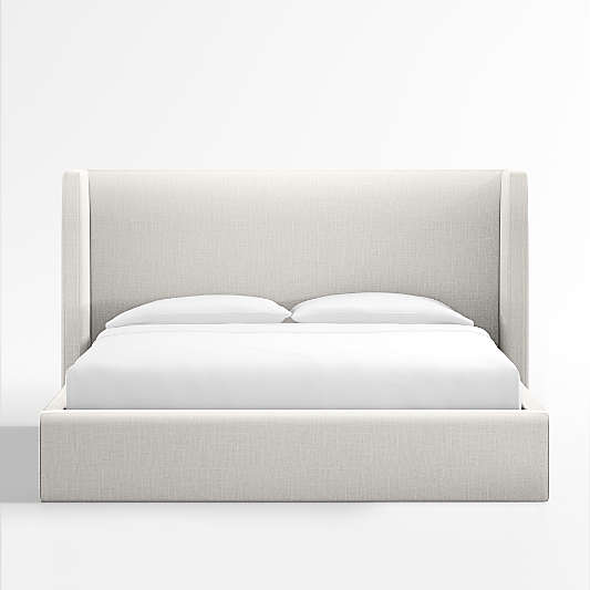 Arden Ivory Upholstered King Bed with 52" Headboard