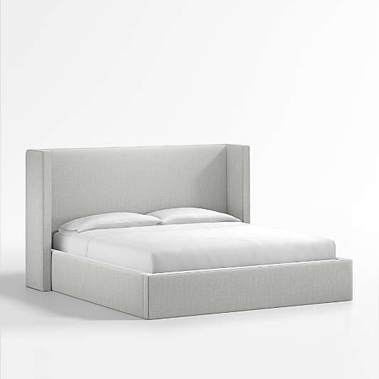 Arden Oyster Grey Upholstered King Bed with 52" Headboard