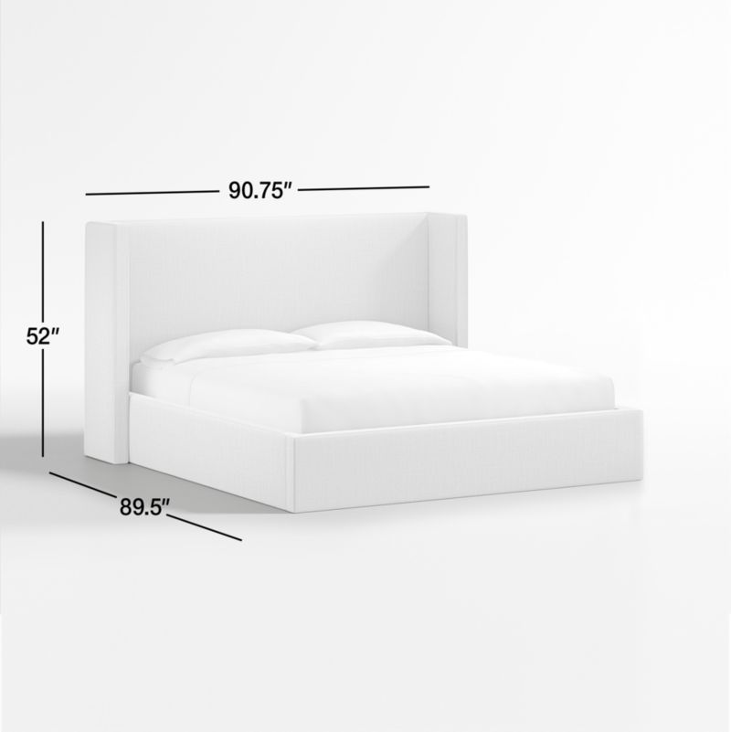 View Arden Oyster Grey Upholstered King Bed with 52" Headboard - image 3 of 9