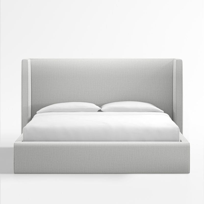 Arden Velvet Beige Upholstered King Bed with 52 Headboard + Reviews
